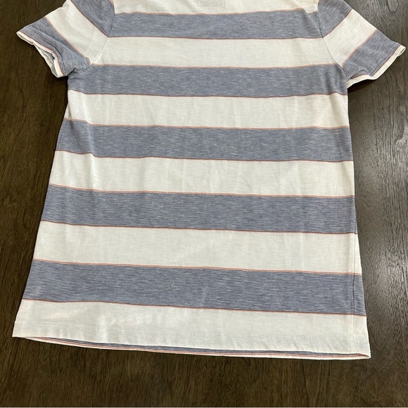 Goodfellow & Co. Men’s Size Medium White with Blue Orange Stripes Pocket Tee - Picture 3 of 11